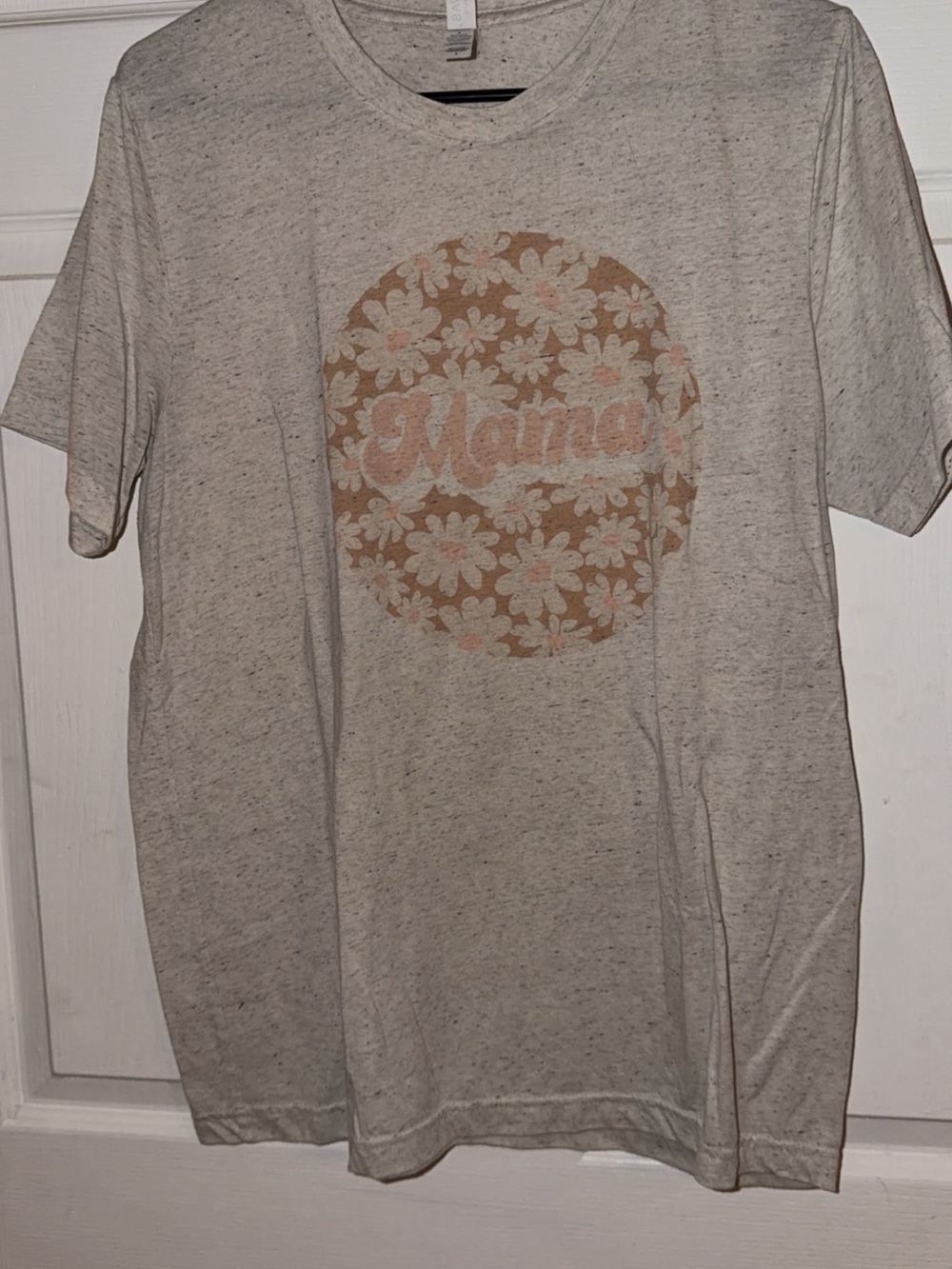 Cream Graphic 'Mama' Floral Tee